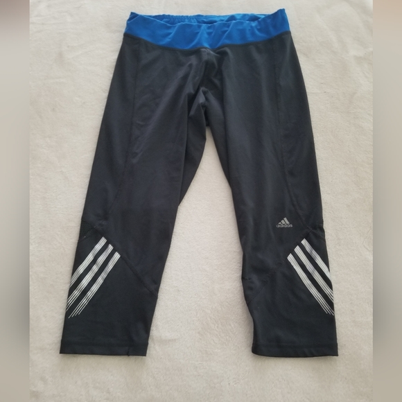 💜 B2G1 Womens Adidas ClimaLite running capri leggings - Picture 1 of 9